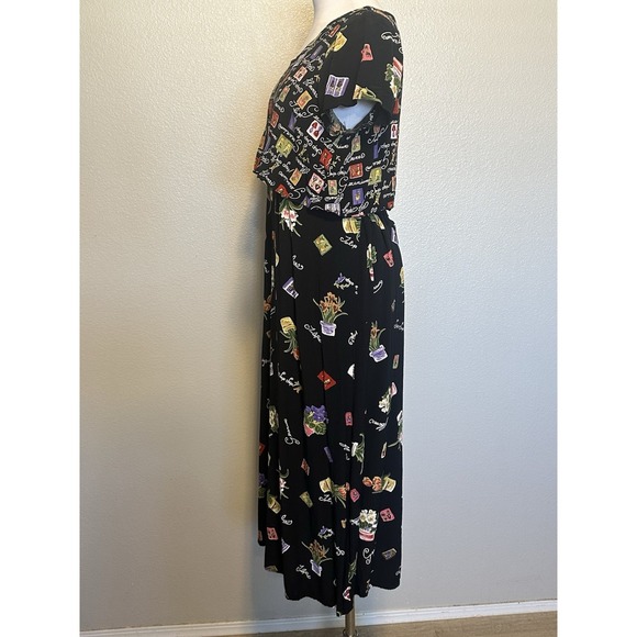 Lauren Michelle Hawaii Dress Floral Rayon Print Spring Garden Botanical sz.L - Picture 11 of 13